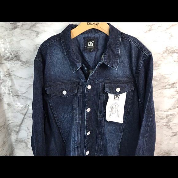 Cristiano CR7 Trucker Jacket Blue denim Jacket - Picture 1 of 5